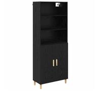 Armoire haute - vidaXL - colonne de rangement - bois d'ingénierie - chêne noir - 69,5 x 32,5 x 180 cm - 2 portes à charnières{nrj49b