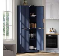 Armoire Hautes d’Rangement Angle Moderne avec 4 Portes,Étagères Réglables | 60×60×172cm,Buffet,Placard,Gain de Place,Antiroulis,Pour Cuisine,Salle à Manger,Chambre,Salon,Bureau,à Rainures Ondulées