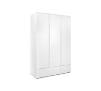 Armoire IMAGE 60B Décor mat 3 portes 2 tiroirs L121 6 H191 P55 cm Blanc Blanc G