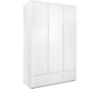 Armoire IMAGE 60B Décor mat 3 portes 2 tiroirs L121 6 H191 P55 cm Blanc Blanc G