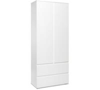Möbel Kraft Armoire IMAGE7 – 2 portes 2 tiroirs – Blanc Mat – L80 x H191 x P40 cm