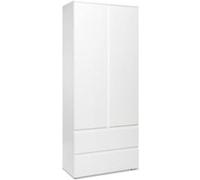 Armoire IMAGE7 2 portes 2 tiroirs Mat L80 H191 P40 cm Blanc Blanc G