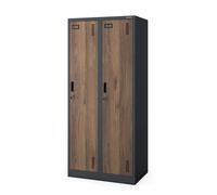 Armoire industrielle en métal pour les documents KACPER, 800 x 1800 x 500 mm, Eco Design: anthracite/ noyer
