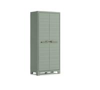 Keter Armoire Utilitaire Planet Outdoor Multifonctions pour Intérieur et Extérieur - Étagères et Pieds Ajustables - Canessable - 80 x 44 x 182 cm - Vert Jade -80% Recyclé - Packaging renforcé