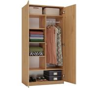 Armoire large pour chambre d'enfant ou chambre à coucher, 2 portes. Armoire moderne. Tout le nécessaire pour le montage inclus. Armoire de rangement pour vêtements et jouets – SD 90 cm, finition chêne