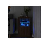 vidaXL Armoire latérale avec lumières LED chêne marron bois ingénierie836642 Marron G