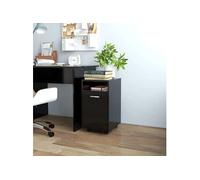 Armoire latérale avec roues Noir 33x38x60 cm Bois d'ingénierie Noir G