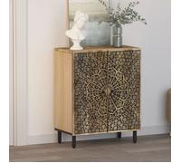 Armoire latérale en bois de manguier - vidaXL - 60x33x75 cm - Bois massif de manguier - Motif sculpté à la main