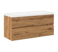 Armoire lavabo avec bassin intégré - vidaXL - bois d'ingénierie - chêne artisanal - avec trop-plein - 100 x 38,5 x 45 cm 888pnb83h