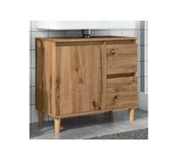 Armoire lavabo chêne artisanal 65x33x60 cm bois d'ingénierie, meuble de lavabo de salle de bain, meuble de salle de 857121