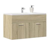 Armoire lavabo salle de bain - vidaXL - Chêne sonoma - Bois d'ingénierie - 90x38.5x46 cm