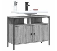 vidaXL Armoire Lavabo de Salle de Bain, Placard sous Vasque avec Porte, Meuble de Rangement, Organisateur de Toilette Intérieur, Sonoma Gris