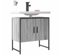 vidaXL Armoire Lavabo de Salle de Bain, Placard sous Vasque avec Porte, Meuble de Rangement, Organisateur de Toilette Intérieur, Sonoma Gris
