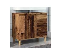 Armoire lavabo vieux bois 65x33x60 cm bois d'ingénierie, meuble de lavabo de salle de bain, meuble de salle de bain, 857120