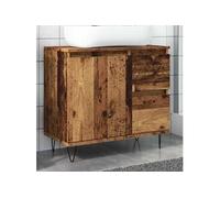 vidaXL Armoire sous lavabo salle de bain vieux bois 65x33x60 cm bois d'ingénierie