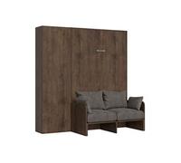 Armoire lit escamotable vertical 120 Kentaro Sofa avec colonne Noyer -