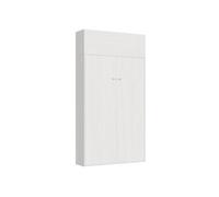Armoire lit escamotable vertical 140 Kentaro avec èlèment haut Frêne Blanc -