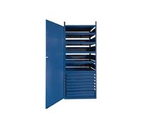 Armoire LOGS 145 H1550xL540xP390mm 8 tiroirs 5 étagères bleu RAL