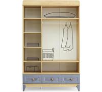 Armoire Look moderne Façades grises Accents en bois Chambre d'enfant de style
