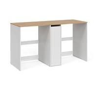 Armoire machine à laver Viktor, 159.8x88.2cm avec 3 compartiments, Blanc/Chêne Artisan, Vicco 60743