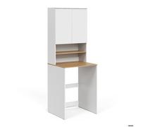 Vicco Armoire Machine à Laver Viktor, Blanc/Artisan, 68x88.2cm 2 pièces avec étagère, Convient pour Le Rangement de lessive et de Serviettes