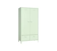 Armoire en métal 2 portes avec penderie vert tilleul MAEVA