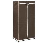 Armoire marron avec cadre en fer solide, housse en tissu, 75 × 50 × 160 cm, système de rangement moderne pour chambre à coucher, couloir, chambre d'enfant, espace de rangement compact