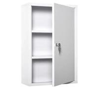 Armoire médicale - Armoire murale à 3 étagères - Bois - Fermeture vec 2 clés - 40x18x60 cm - Vert armée