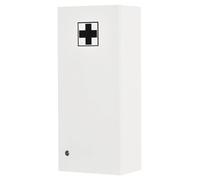 Armoire médicale - Armoire suspendue pour médicaments - Fermeture vec étagères - En bois - À monter - Blanche