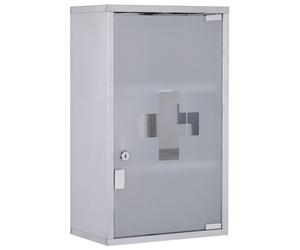 Armoire médicale avec porte en verre et serrure | Couleur : comme indiqué sur la photo | Dimensions : 30x18x50 cm