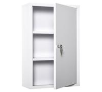Armoire médicale en acier à 3 niveaux, avec 2 clés et fixation murale, dimensions 40x18x60 cm, couleur blanche