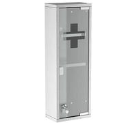 Armoire médicale en acier inoxydable - Armoire à médicaments - Porte en verre de sécurité - Fermeture à clé pour le stockage de médicaments - À assembler - Couleur vert armée