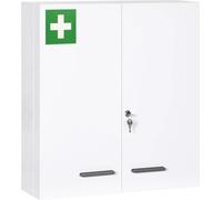 Armoire médicale, espace de rangement verrouillable, structure en acier durable, couleur blanche, taille moyenne