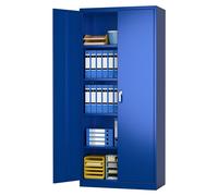Armoire métallique, 180x80x40 cm, 4 étagères réglables, couleur bleue