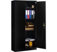 IDMarket – Armoire métallique 80 cm, 5 niveaux, noire