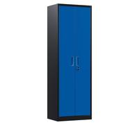 Armoire métallique à 2 portes, avec 4 étagères réglables, dimensions 180x60x40 cm, couleur noire et bleue
