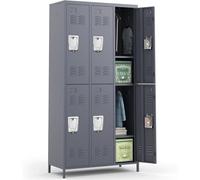Armoire métallique, armoire métallique verrouillable, casier pour employés, idéal pour les gymnases, les écoles et les bureaux, dimensions (hauteur x largeur x profondeur) : 183 x 90 x 40 cm (6 compar