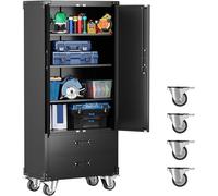 Armoire métallique avec panneau perforé et roulettes verrouillables, meuble de rangement pour outils avec 2 tiroirs et 3 étagères réglables, armoire d'atelier pour l'extérieur, dimensions : 180 x 90 x