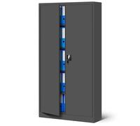 Armoire métallique C001H casier etagere rangement 4 étagères revêtement en poudre 195 cm x 90 cm x 40 cm Anthracite