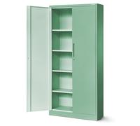 Armoire métallique, dimensions 195x90x40 cm, verrouillable, couleur vert pastel