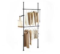 Portant à vêtements télescopique - SOBUY - Réglable jusqu'à 126 cm - Hauteur jusqu'à 295 cm - Noir