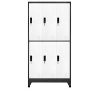 Armoire Métallique Verrouillable 90 x 45 x 180 cm, Acier Anthracite | Acier durable, portes aérées, cintres inclus, étiquettes de tri, usage école et bureau
