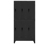 Armoire Métallique Verrouillable Antracite 90 x 45 x 180 cm pour Bureau | Acier durable, porte sécurisée, cintre intégré, étiquette de tri, usage collectif