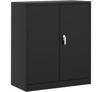 Armoire métallique verrouillable, dimensions : 90 x 80 x 40 cm. Construction robuste en acier froid. Espace de rangement verrouillable. Idéale pour garage, atelier et entrepôt. Couleur : noir