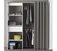 Armoire, meuble de rangement, armoire en bois, armoire de chambre, armoire d'entrée, Clara I, Clara I, blanc perle