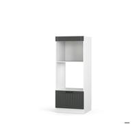 Armoire micro-ondes Fame-Line, 60cm ouvert, Anthracite campagne/Blanc, Vicco 38533
