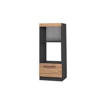 Armoire micro-ondes Fame-Line, 60cm ouvert, Chêne de force doré/Anthracite, Vicco 38425
