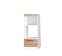 Armoire micro-ondes Fame-Line, 60cm ouvert, Chêne de force doré/Blanc, Vicco 38424