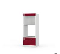 Armoire micro-ondes Fame-Line, 60cm ouvert, Rouge bordeaux Haute brillance/Blanc, Vicco 38528