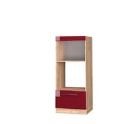 Armoire micro-ondes Fame-Line, 60cm ouvert, Rouge bordeaux Haute brillance/Chêne de force doré, Vicco 38429